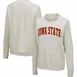 Colosseum Women's Ash Iowa State Cyclones Joy Chloe Classic Campus Pullover Sweatshirt