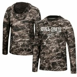 Colosseum Men's Black Iowa State Cyclones Mossy Oak SPF 50 Performance Long Sleeve Hoodie T-Shirt