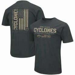 Colosseum Men's Heathered Black Iowa State Cyclones OHT Military Appreciation Flag 2.0 T-Shirt