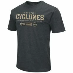Colosseum Men's Heathered Black Iowa State Cyclones OHT Military Appreciation Flag 2.0 T-Shirt -Colosseum Shop DSCO1137452171 1007 ALT2