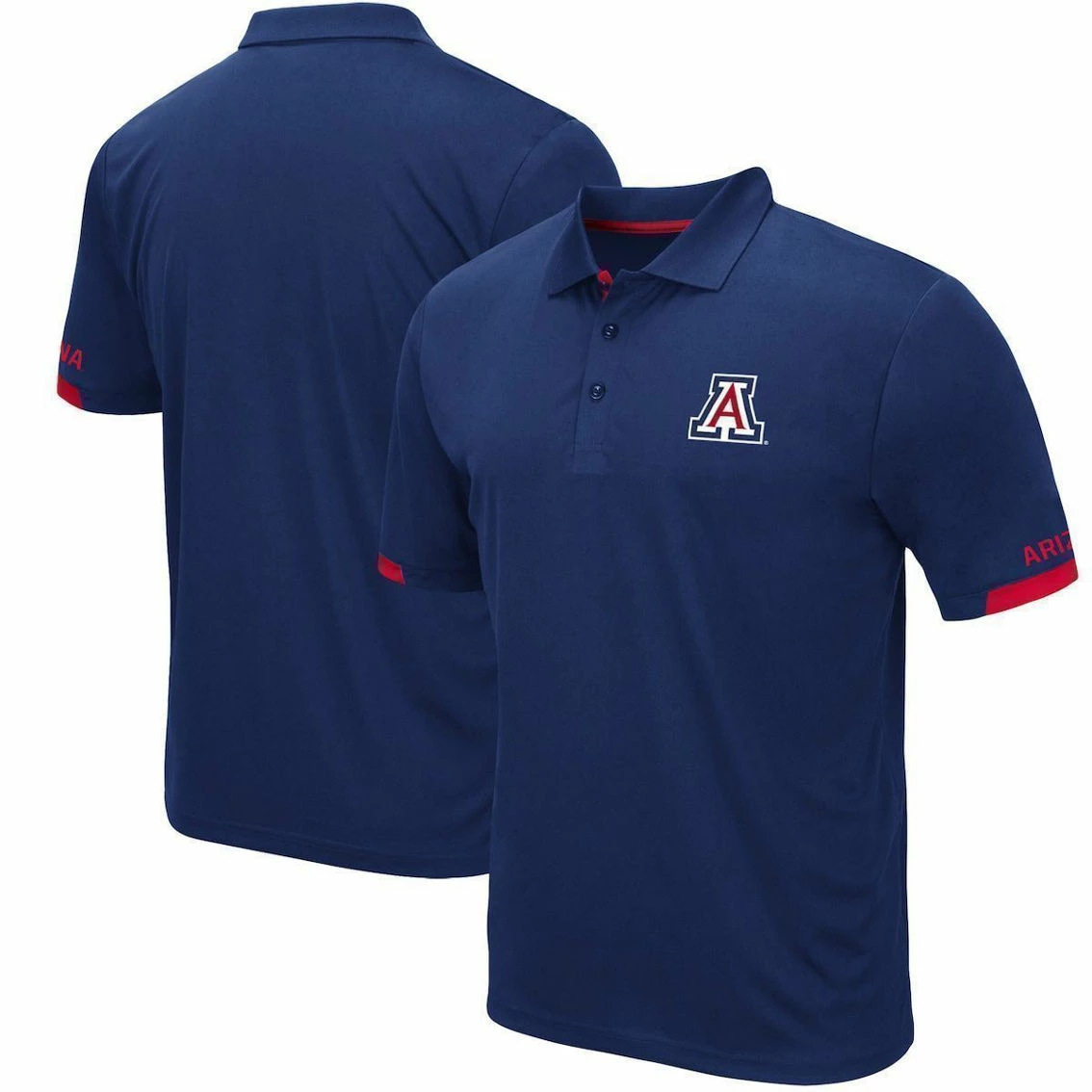 Colosseum Men's Navy Arizona Wildcats Logo Santry Polo 1 Colosseum Men's Navy Arizona Wildcats Logo Santry Polo
