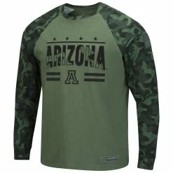 Colosseum Men's Olive/Camo Arizona Wildcats OHT Military Appreciation Raglan Long Sleeve T-Shirt -Colosseum Shop DSCO1137452821 2068 ALT2