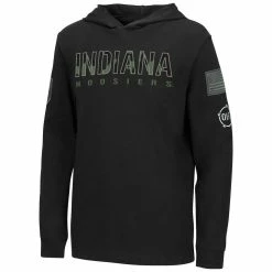 Colosseum Youth Black Indiana Hoosiers OHT Military Appreciation Tango Long Sleeve Hoodie T-Shirt -Colosseum Shop DSCO1137455109 1007 ALT2