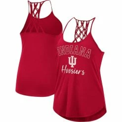 Colosseum Women's Crimson Indiana Hoosiers Natasha Macrame Scoop Neck Racerback Tank Top