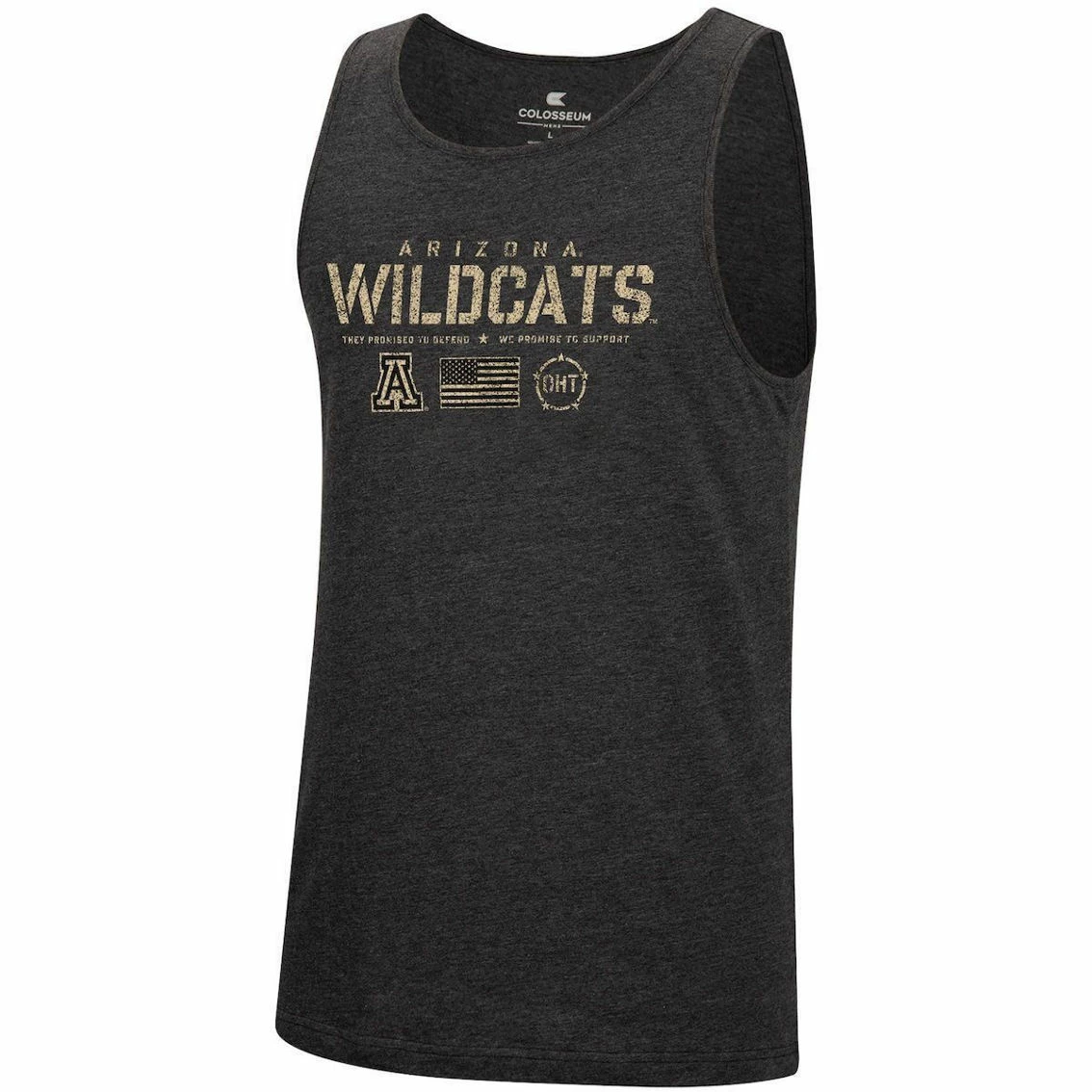 Colosseum Men's Heathered Black Arizona Wildcats Military Appreciation OHT Transport Tank Top 3 Colosseum Men's Heathered Black Arizona Wildcats Military Appreciation OHT Transport Tank Top - Image 3