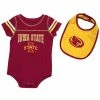 Colosseum Newborn & Infant Cardinal Iowa State Cyclones Chocolate Bodysuit & Bib Set