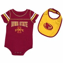 Colosseum Newborn & Infant Cardinal Iowa State Cyclones Chocolate Bodysuit & Bib Set