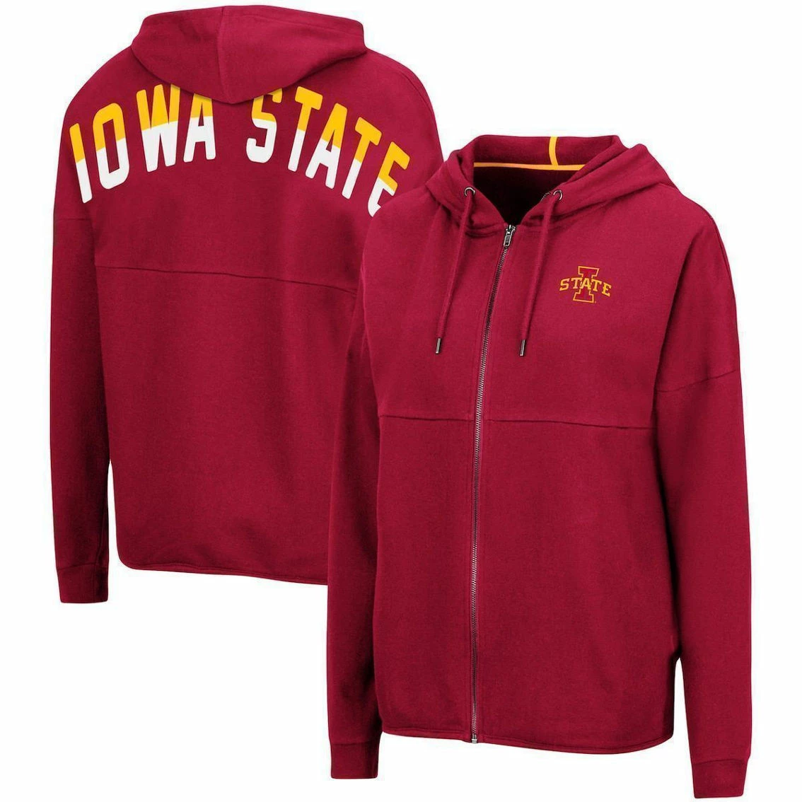 Colosseum Women's Cardinal Iowa State Cyclones 2-Hit Full-Zip Hoodie 2 Colosseum Women's Cardinal Iowa State Cyclones 2-Hit Full-Zip Hoodie - Image 2