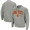 Colosseum Men's Heather Gray Iowa State Cyclones Arch & Logo Crew Neck Sweatshirt
