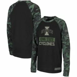 Colosseum Youth Black/Camo Iowa State Cyclones OHT Military Appreciation Team Raglan Long Sleeve T-Shirt