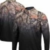 Colosseum Men's Black Arizona Wildcats Mossy Oak Fleet II Quarter-Zip Jacket