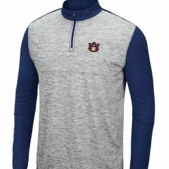 Colosseum Men's Heathered Gray/Navy Auburn Tigers Prospect Quarter-Zip Jacket -Colosseum Shop DSCO1137749498 1927 ALT2