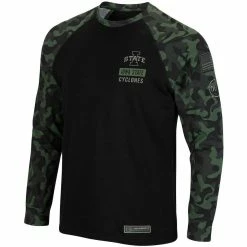Colosseum Men's Black Iowa State Cyclones OHT Military Appreciation Raglan Camo Long Sleeve T-Shirt -Colosseum Shop DSCO1137749505 1007 ALT2