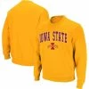 Colosseum Men's Gold Iowa State Cyclones Arch & Logo Crew Neck Sweatshirt