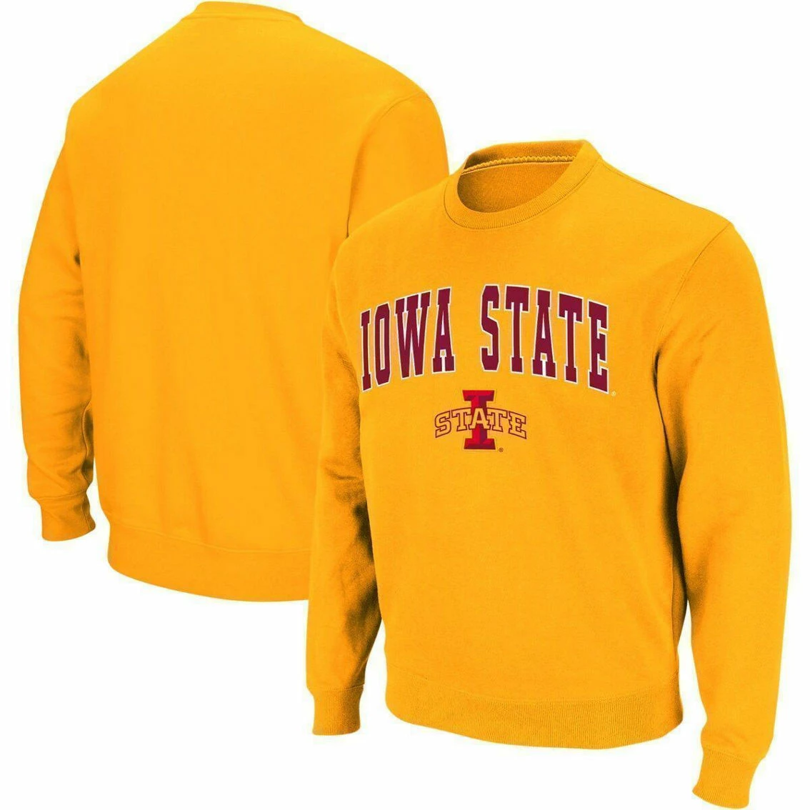 Colosseum Men's Gold Iowa State Cyclones Arch & Logo Crew Neck Sweatshirt 2 Colosseum Men's Gold Iowa State Cyclones Arch & Logo Crew Neck Sweatshirt - Image 2