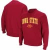 Colosseum Men's Cardinal Iowa State Cyclones Arch & Logo Crew Neck Sweatshirt