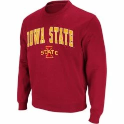Colosseum Men's Cardinal Iowa State Cyclones Arch & Logo Crew Neck Sweatshirt -Colosseum Shop DSCO1137813547 4633 ALT2