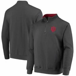 Colosseum Men's Charcoal Indiana Hoosiers Tortugas Logo Quarter-Zip Pullover Jacket