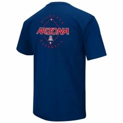 Men's Colosseum Navy Arizona Wildcats Baseball On-Deck 2-Hit T-Shirt -Colosseum Shop DSCO1137813711 1320 ALT3