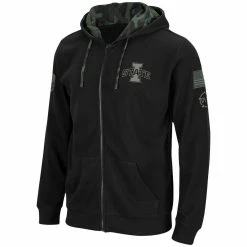 Colosseum Men's Black Iowa State Cyclones OHT Military Appreciation Logo Waffle Full-Zip Hoodie -Colosseum Shop DSCO1137814421 1007 ALT2