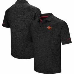 Colosseum Men's Black Iowa State Cyclones Down Swing Polo