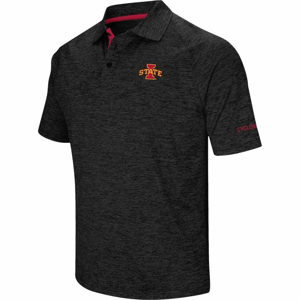 Colosseum Men's Black Iowa State Cyclones Down Swing Polo 3 Colosseum Men's Black Iowa State Cyclones Down Swing Polo - Image 3