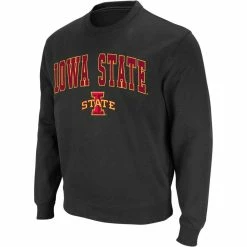 Colosseum Men's Charcoal Iowa State Cyclones Arch & Logo Crew Neck Sweatshirt -Colosseum Shop DSCO1138395969 1904 ALT2