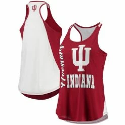 Colosseum Women's Crimson/White Indiana Hoosiers George Glass 2-Hit Scoop Neck Racerback Tank Top