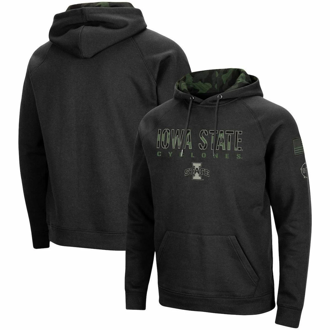 Colosseum Men's Black Iowa State Cyclones OHT Military Appreciation Raglan Pullover Hoodie 1 Colosseum Men's Black Iowa State Cyclones OHT Military Appreciation Raglan Pullover Hoodie