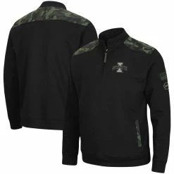 Colosseum Men's Black Iowa State Cyclones OHT Military Appreciation Commo Fleece Quarter-Zip Jacket