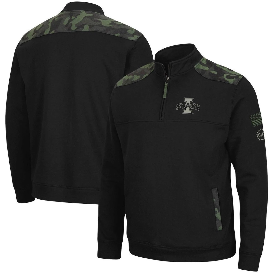 Colosseum Men's Black Iowa State Cyclones OHT Military Appreciation Commo Fleece Quarter-Zip Jacket 1 Colosseum Men's Black Iowa State Cyclones OHT Military Appreciation Commo Fleece Quarter-Zip Jacket
