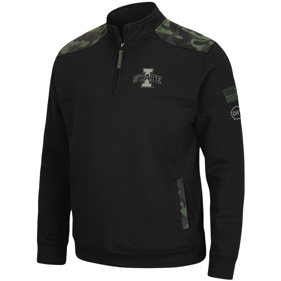Colosseum Men's Black Iowa State Cyclones OHT Military Appreciation Commo Fleece Quarter-Zip Jacket 3 Colosseum Men's Black Iowa State Cyclones OHT Military Appreciation Commo Fleece Quarter-Zip Jacket - Image 3