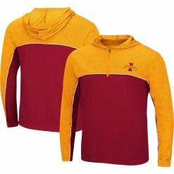 Colosseum Men's Cardinal Iowa State Cyclones Flick Quarter-Zip Hoodie Windshirt