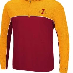 Colosseum Men's Cardinal Iowa State Cyclones Flick Quarter-Zip Hoodie Windshirt -Colosseum Shop DSCO1139621999 4633 ALT2