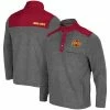 Colosseum Men's Heathered Charcoal/Cardinal Iowa State Cyclones Huff Snap Pullover