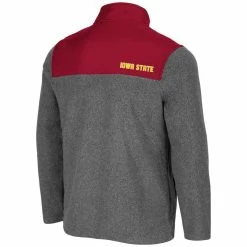 Colosseum Men's Heathered Charcoal/Cardinal Iowa State Cyclones Huff Snap Pullover -Colosseum Shop DSCO1139622188 4135 ALT3