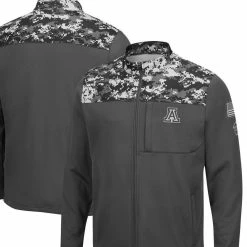 Colosseum Men's Charcoal Arizona Wildcats OHT Military Appreciation Digi Camo Full-Zip Jacket