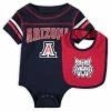 Colosseum Newborn & Infant Navy Arizona Wildcats Chocolate Bodysuit & Bib Set