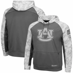Colosseum Men's Gray/Arctic Camo Auburn Tigers OHT Military Appreciation Tonal Raglan Pullover Hoodie