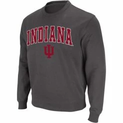 Colosseum Men's Charcoal Indiana Hoosiers Arch & Logo Crew Neck Sweatshirt -Colosseum Shop DSCO1140227258 1904 ALT2