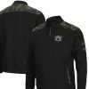 Colosseum Men's Black Auburn Tigers OHT Military Appreciation Commo Fleece Quarter-Zip Jacket