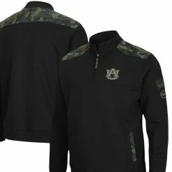 Colosseum Men's Black Auburn Tigers OHT Military Appreciation Commo Fleece Quarter-Zip Jacket