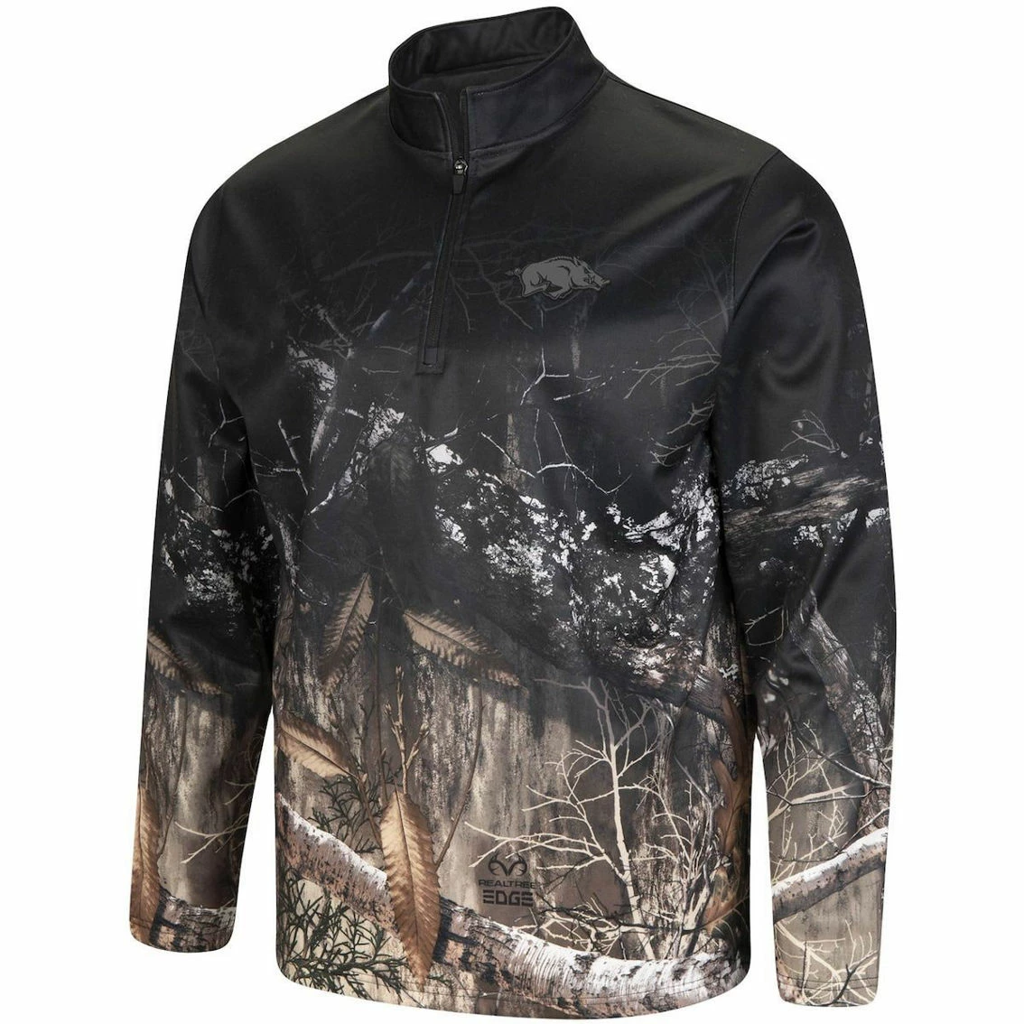 Men's Colosseum Black/Realtree Camo Arkansas Razorbacks Creek Quarter-Zip Jacket 3 Men's Colosseum Black/Realtree Camo Arkansas Razorbacks Creek Quarter-Zip Jacket - Image 3