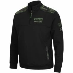 Colosseum Men's Black Indiana Hoosiers OHT Military Appreciation Commo Fleece Quarter-Zip Jacket -Colosseum Shop DSCO1140228670 1007 ALT2