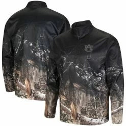 Colosseum Men's Black/Realtree Camo Auburn Tigers Creek Quarter-Zip Jacket