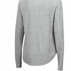 Women's Colosseum Heathered Gray Indiana Hoosiers Sundial Tri-Blend Long Sleeve Lace-Up T-Shirt -Colosseum Shop DSCO1140229472 1927 ALT3