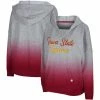 Women's Colosseum Heathered Gray Iowa State Cyclones On Wednesdays Dip-Dye Pullover Hoodie
