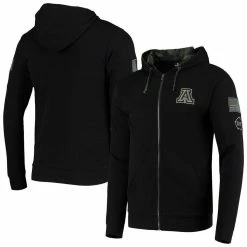 Colosseum Men's Black Arizona Wildcats OHT Military Appreciation Waffle Full-Zip Hoodie