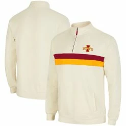 Colosseum Men's Cream Iowa State Cyclones Activities Quarter-Zip Jacket