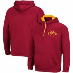 Colosseum Men's Cardinal Iowa State Cyclones Harbor Quarter-Zip Hoodie